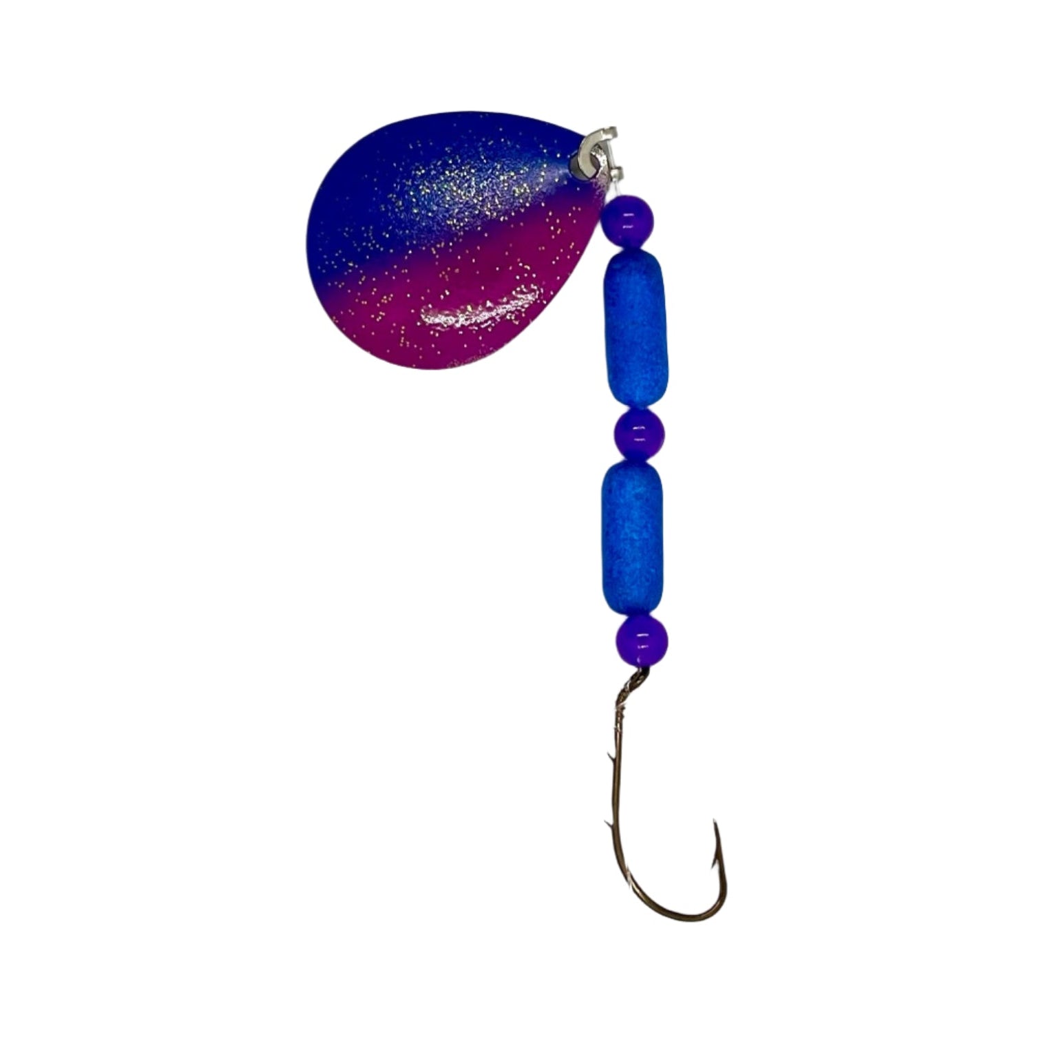 Blue and Purple Floating Worm Harness with Colorado Blade