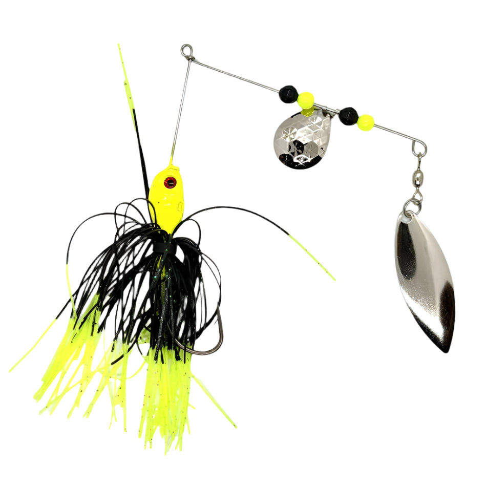 Chartreuse and Black Spinner Bait with Willow Blade