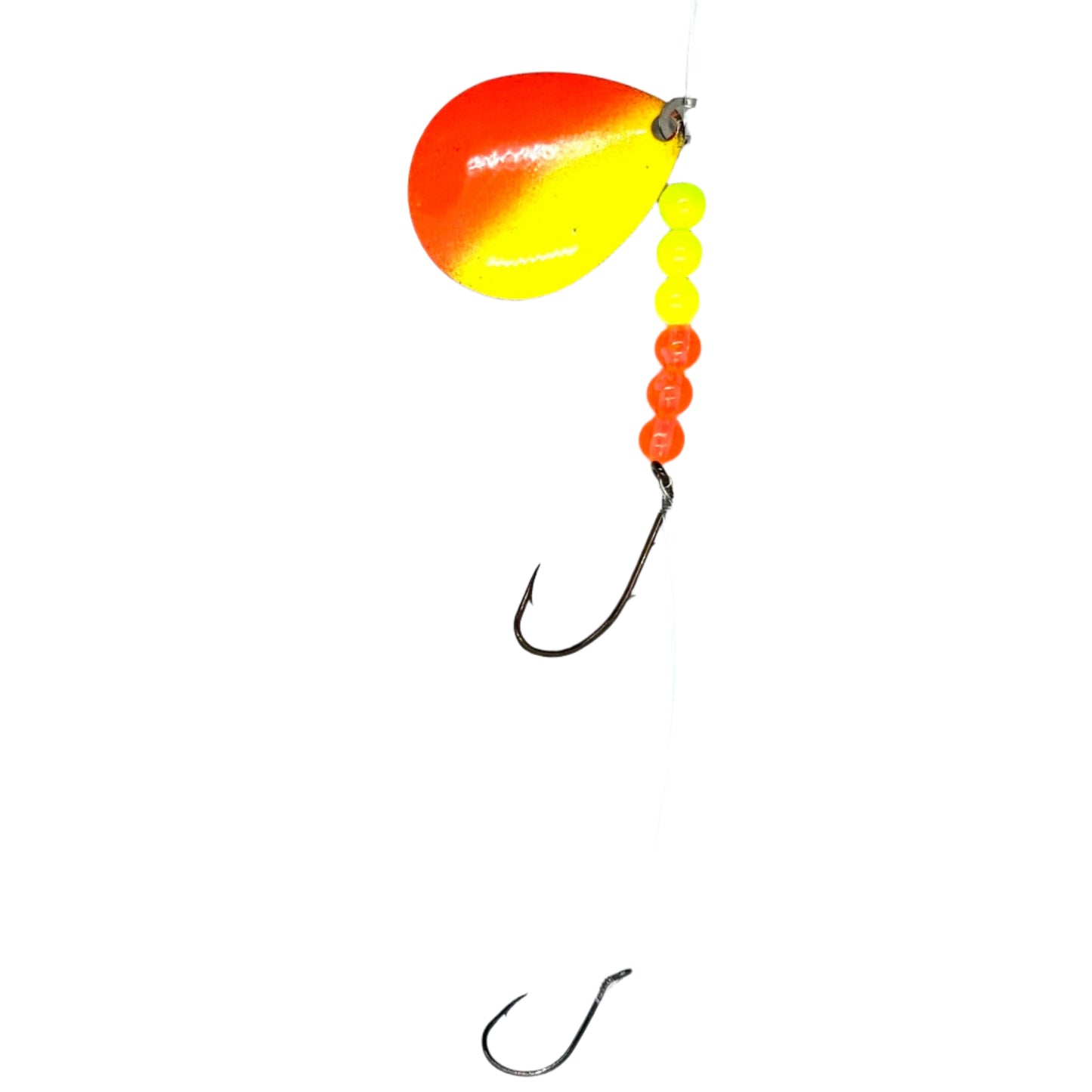 Chartreuse and Orange Worm Harness with Colorado Blade