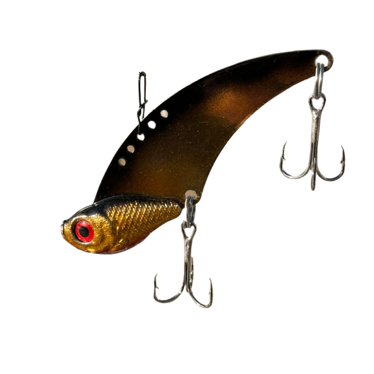Chicken Wing Blade bait with two Eagle Claw Treble hooks