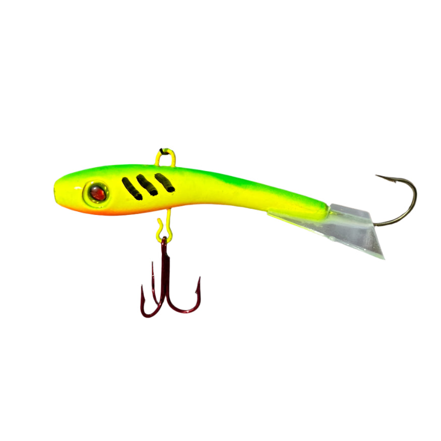 Fire Tiger Shiver Minnow with a red Mustad Treble hook