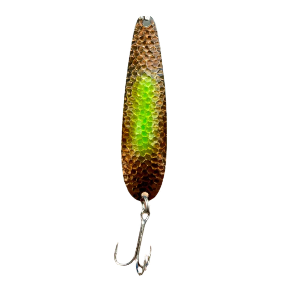 Gold and Green UV Coated Fishing Spoon