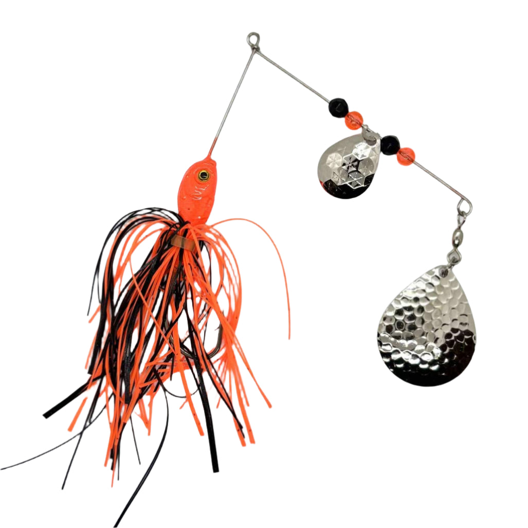 Orange and Black Spinner Bait with Colorado Blades
