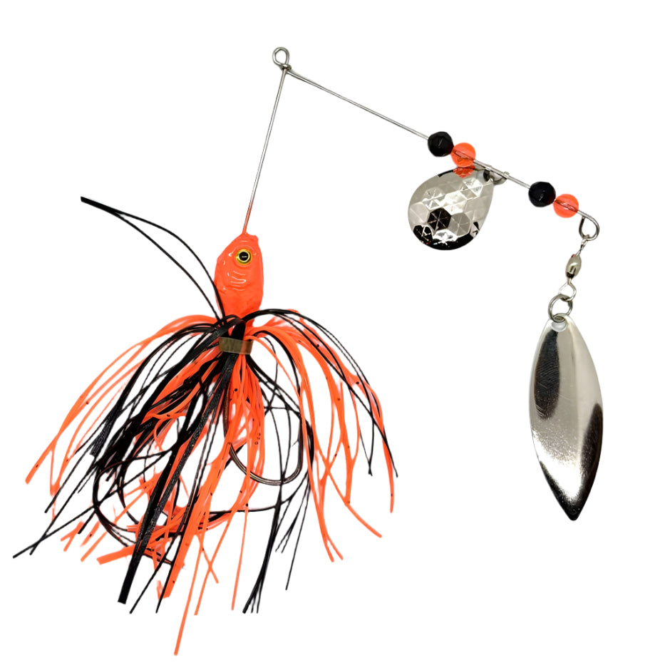 Orange and Black Spinner Bait with Willow Blade