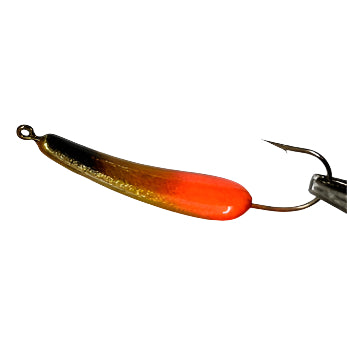 Orange Black and Gold Swim Jig with an Eagle Claw hook