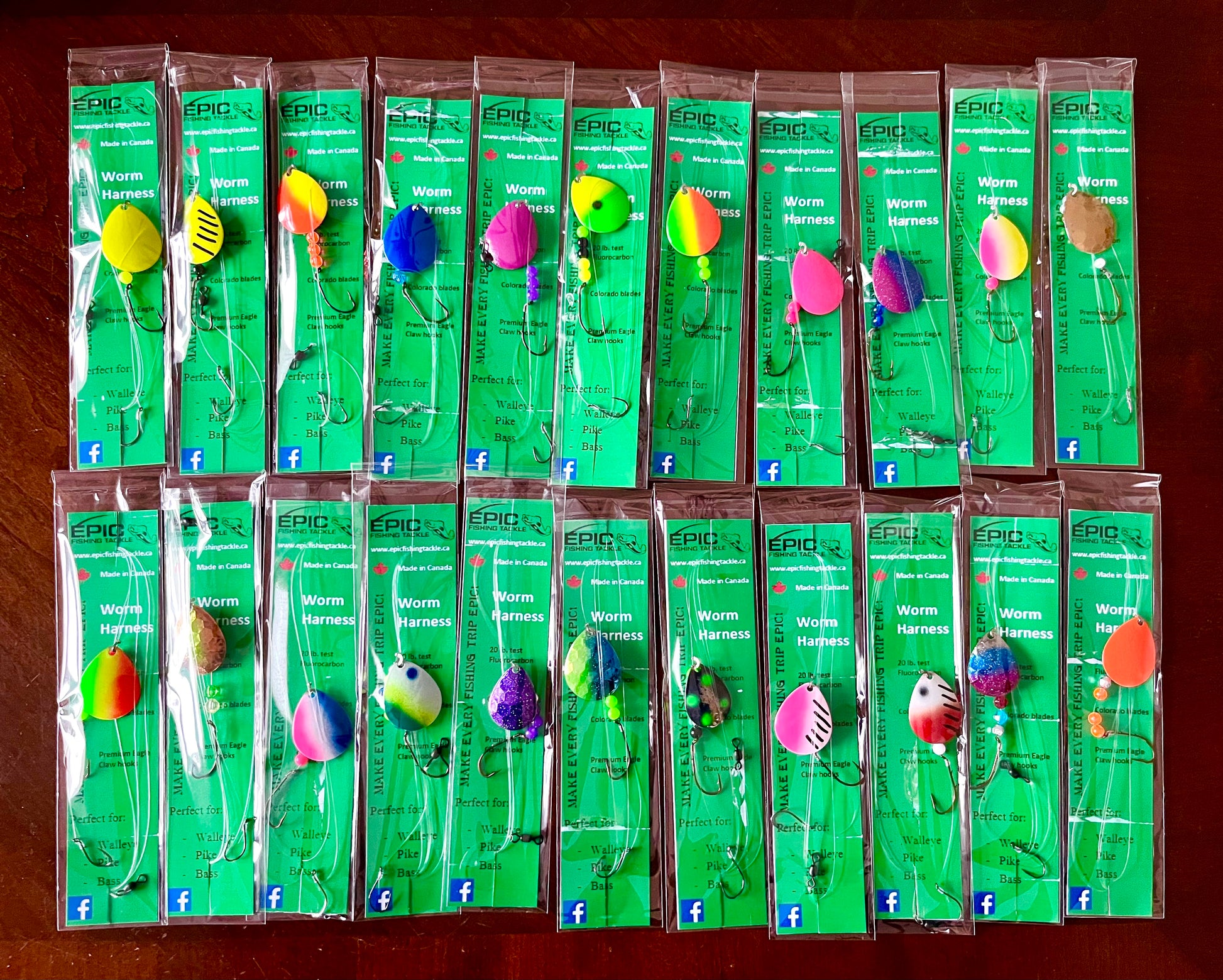 Packaged Worm Harness with Colorado Blade