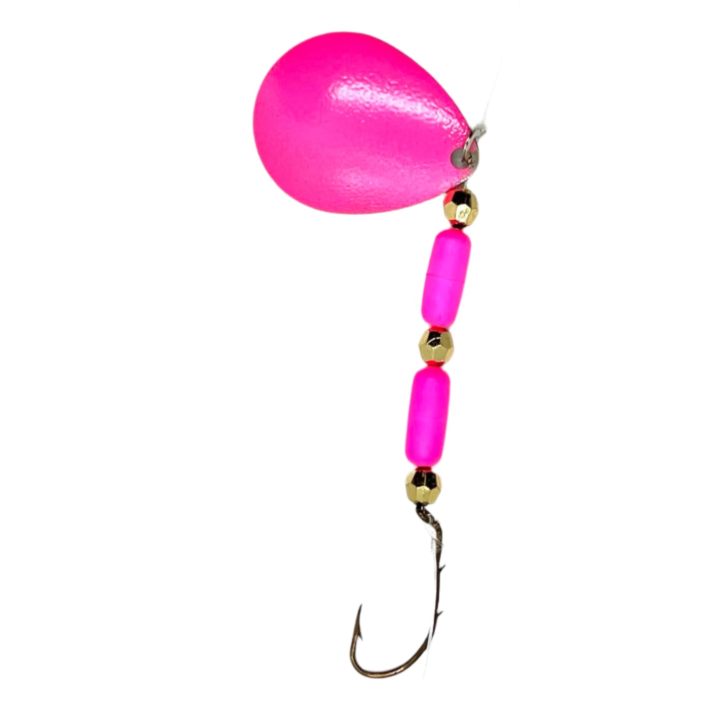 Pink Floating Worm Harness with Colorado Blade