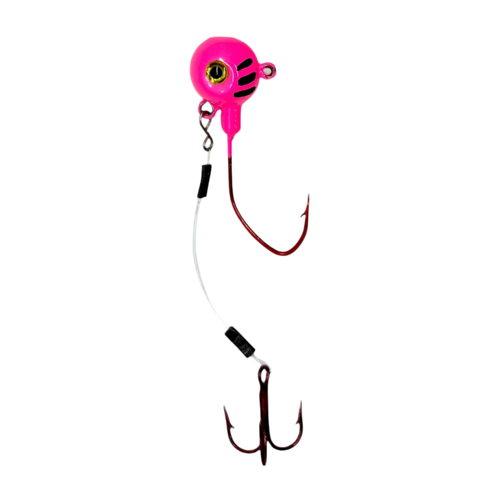 Pink Stinger Jig with an Eagle Claw Stinger hook attached