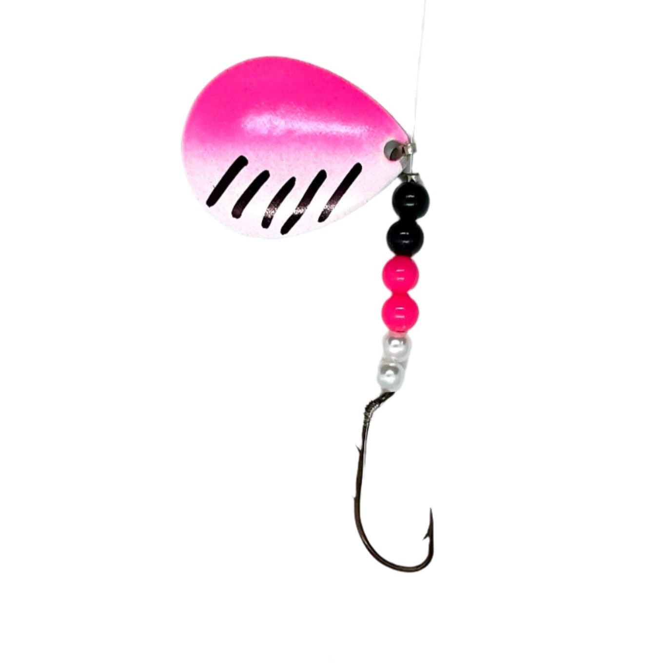 Pink and White Worm Harness with Colorado Blade