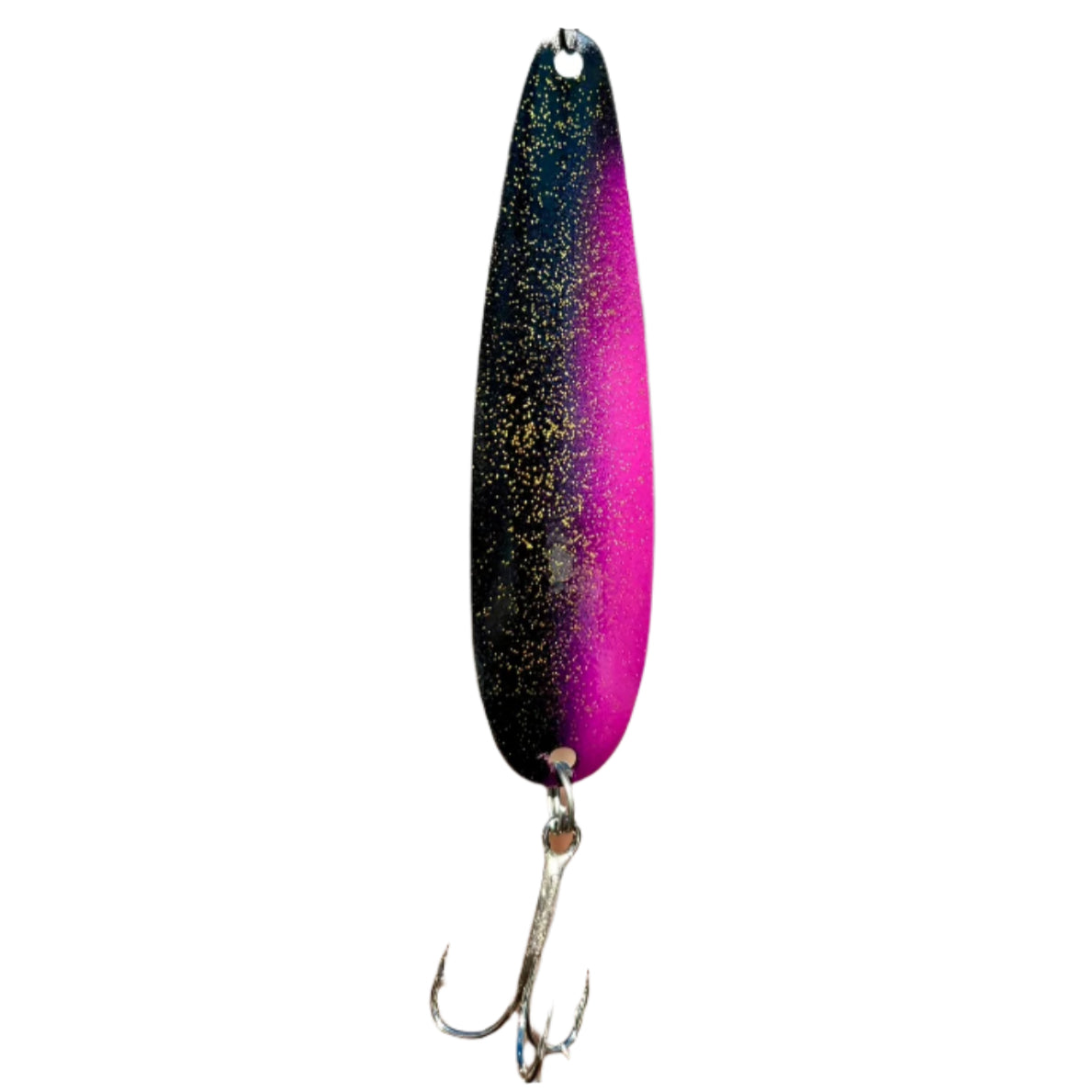 Black and Purple with Gold sparkles UV Coated Fishing Spoon