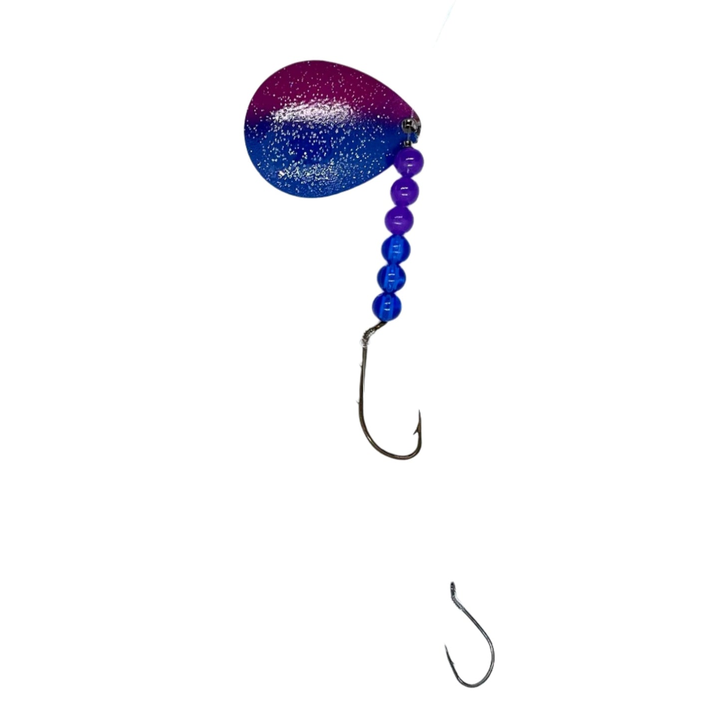 Purple and Blue Worm Harness with Colorado Blade