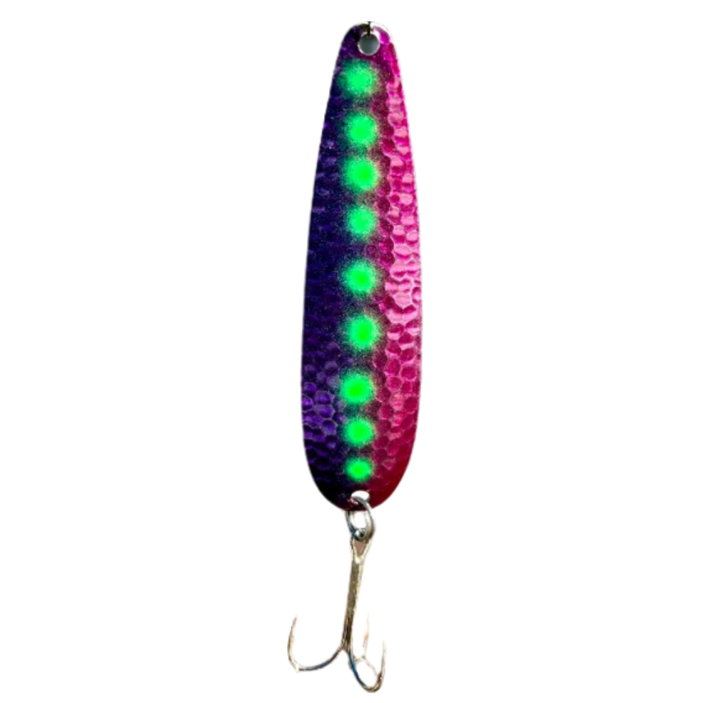 Purple Pink and Green UV Coated Fishing Spoon
