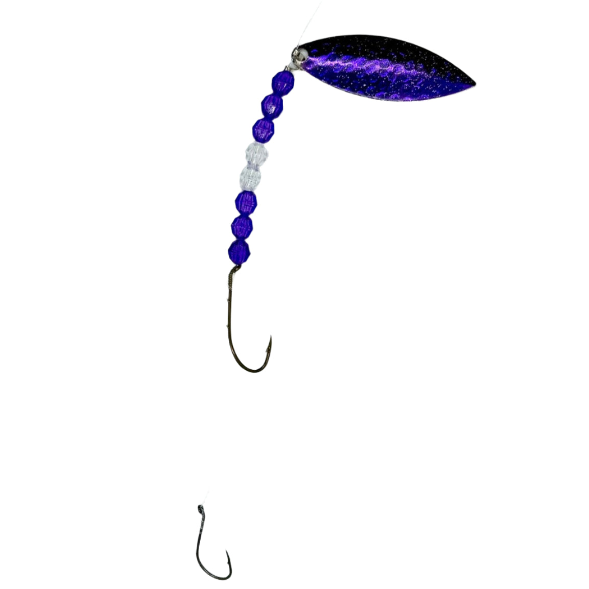 Purple Willow Blade Worm Harness with Eagle Claw hooks