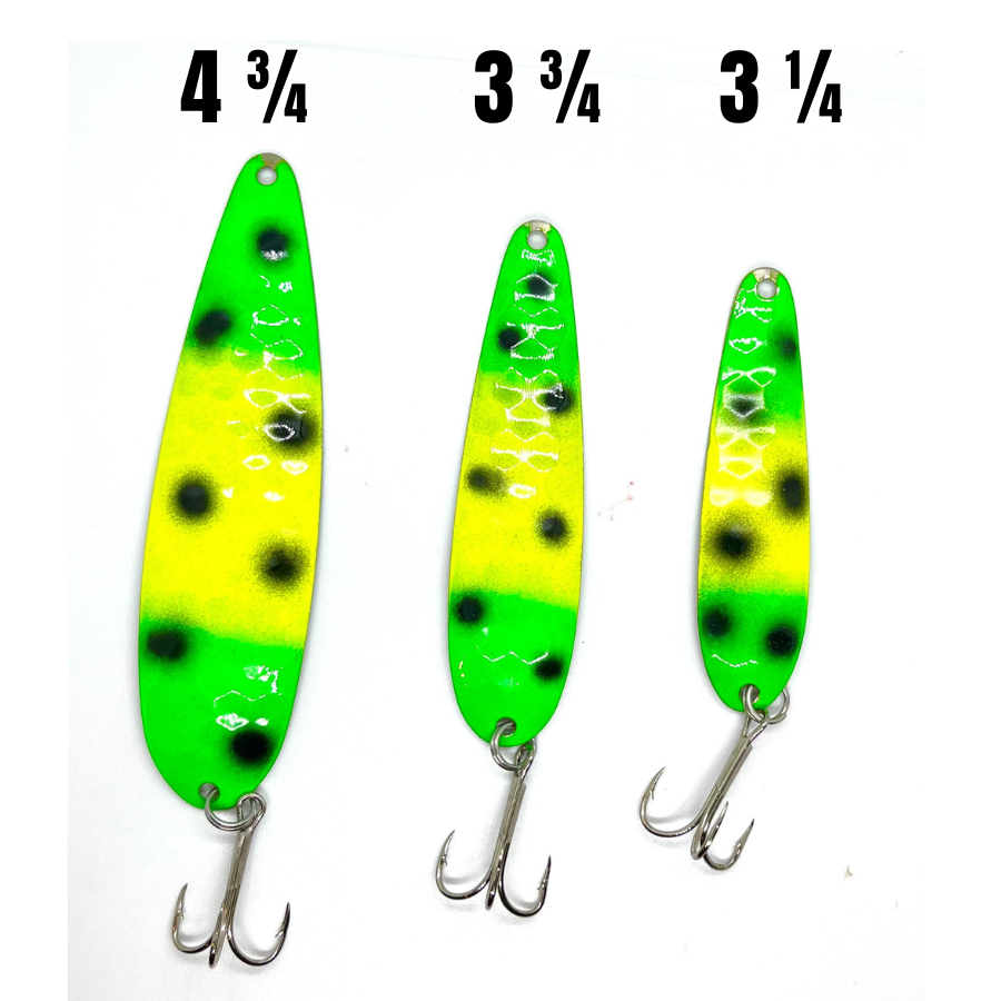 Size Comparison UV Coated Fishing Spoon