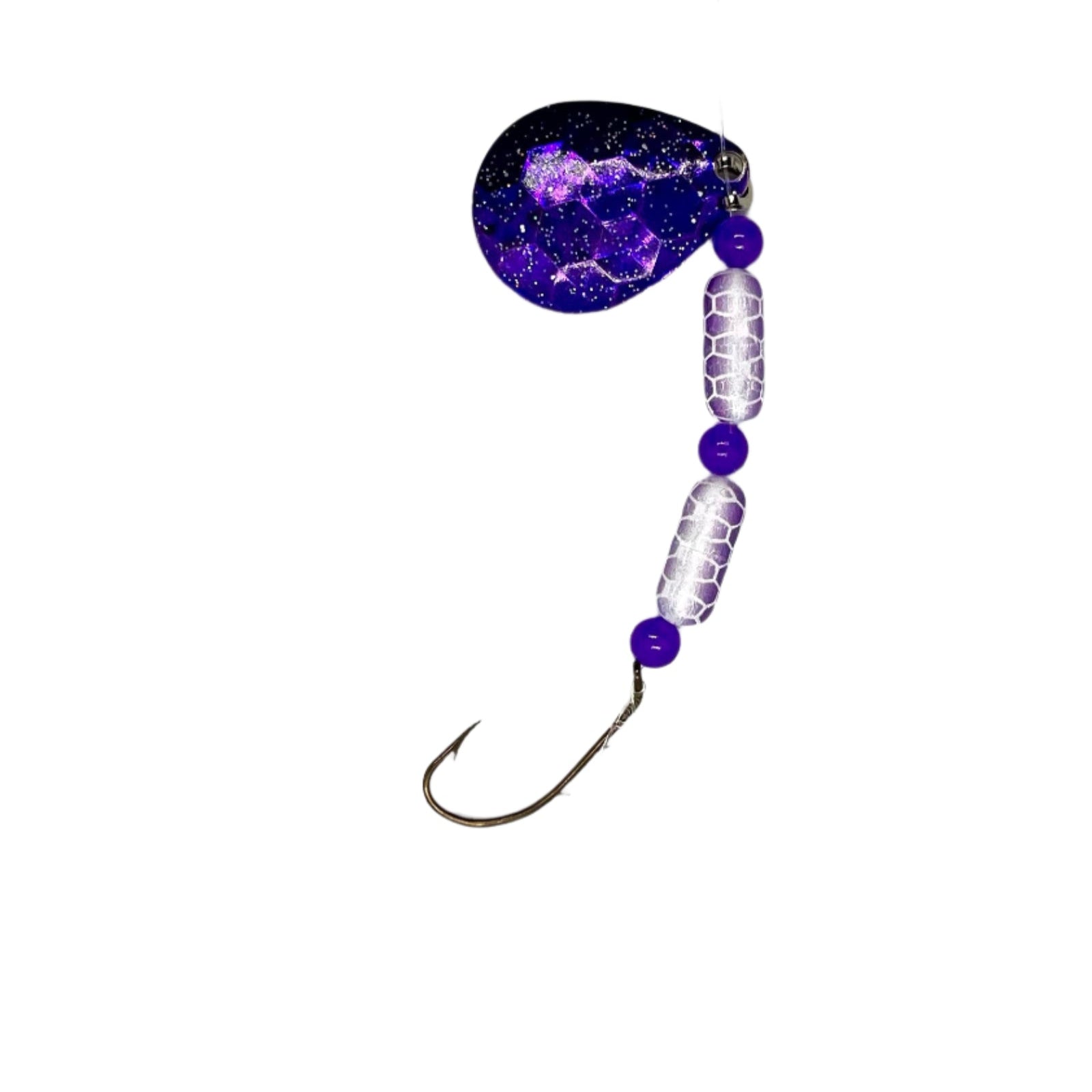Transparent Purple Floating Worm Harness with Colorado Blade