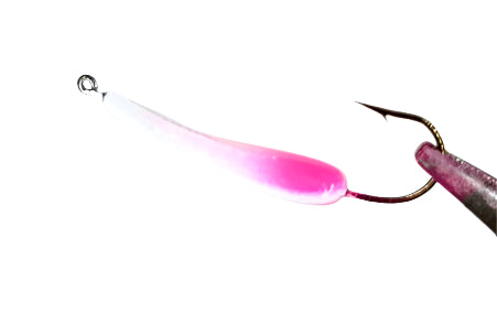 White and Pink Swim Jig with an Eagle Claw hook