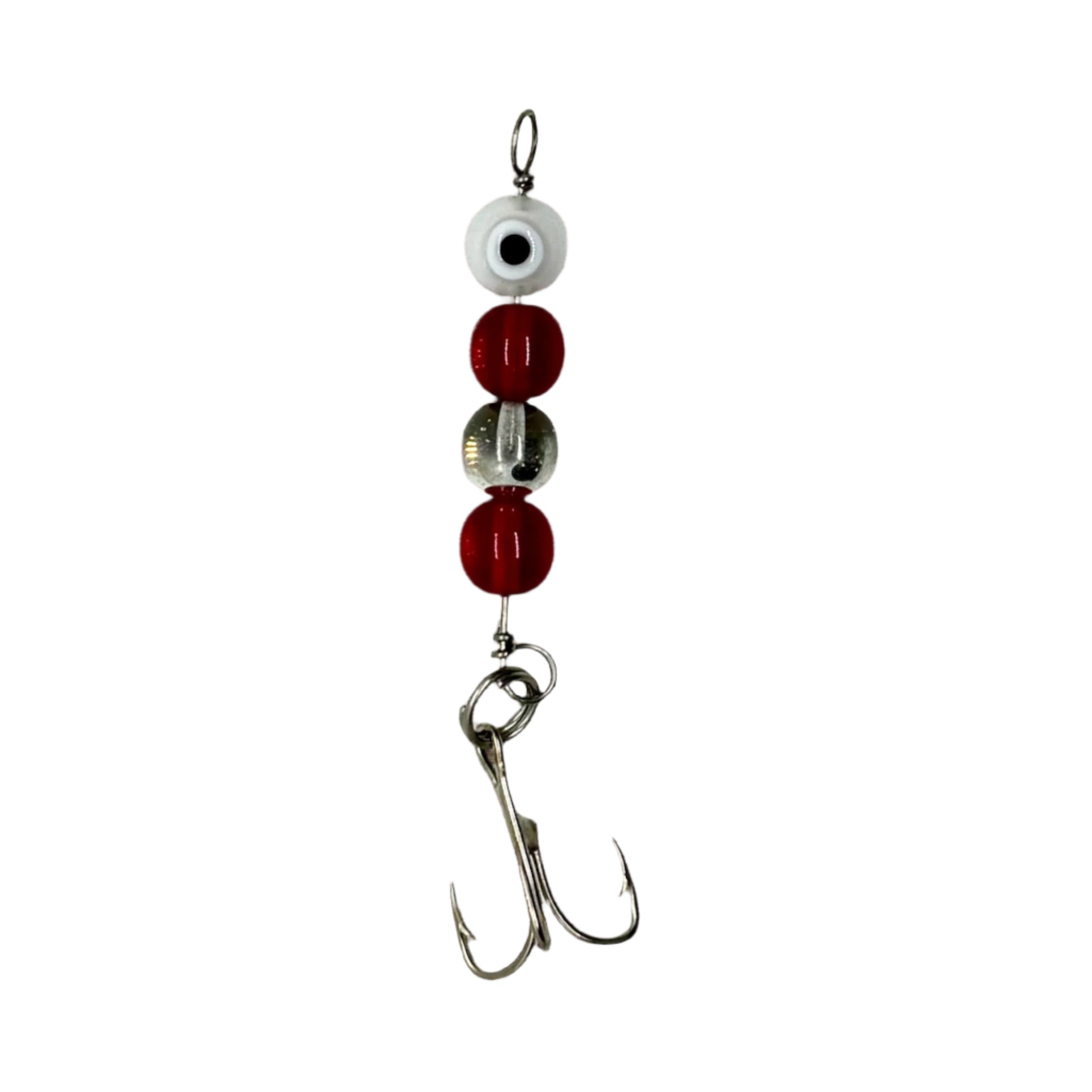 White and Red Rattler with Eagle Claw Treble Hook