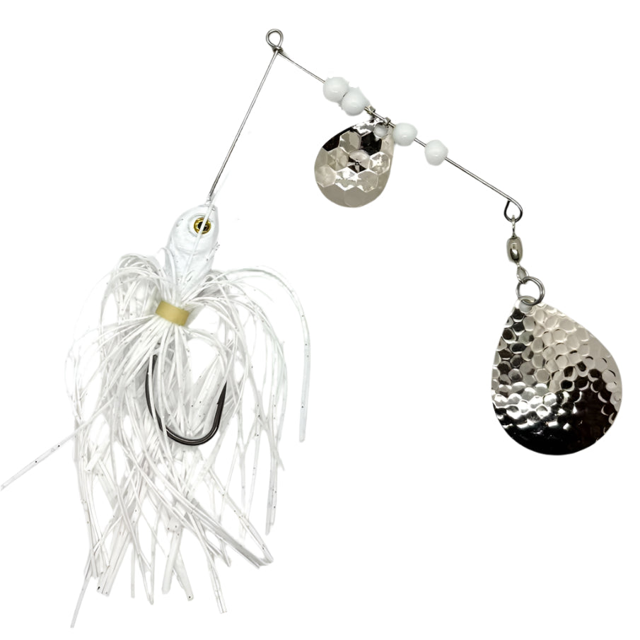 white Spinner Bait with Colorado Blades