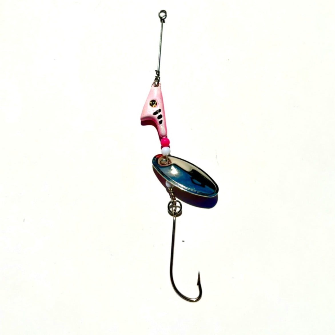 Pink and White Quinte Spinner with a sonic Spinner blade