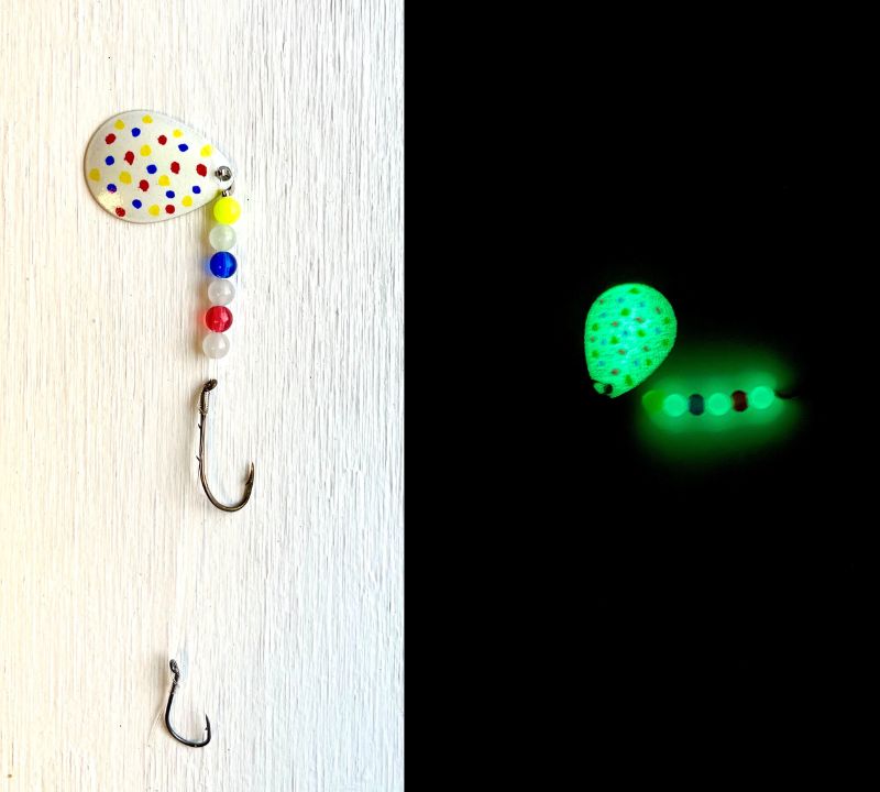 Wonder Bread Glow in the Dark Worm Harness with Eagle Claw Hooks