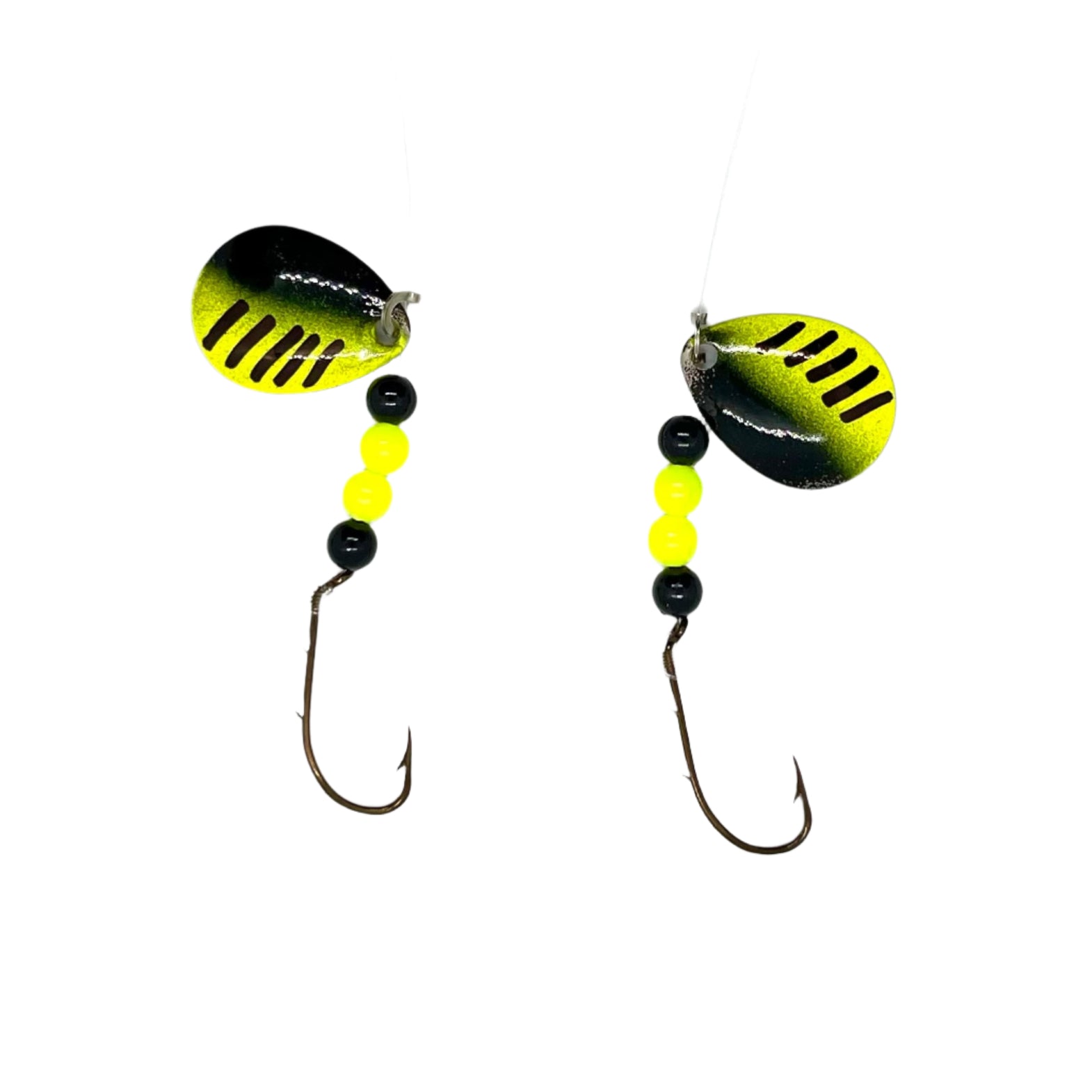 Yellow and Black Minnow Harness with Colorado Blades
