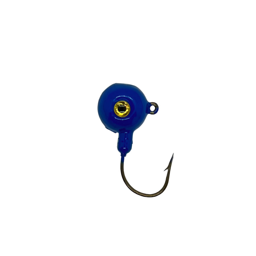 Blue Short Shank Jig with Eagle Claw Hook and 3D eyes