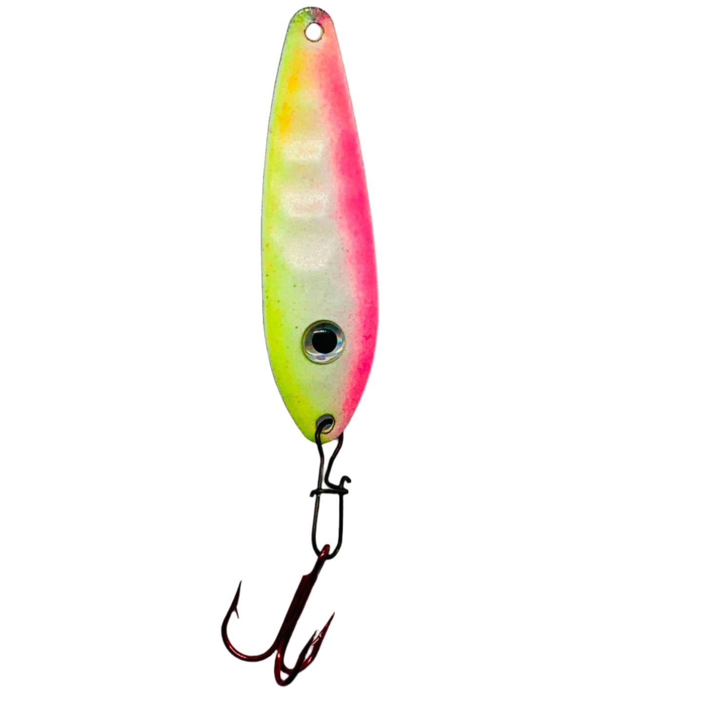 Cotton Candy Ratting Flutter Spoon with Eagle Claw hook and rattle