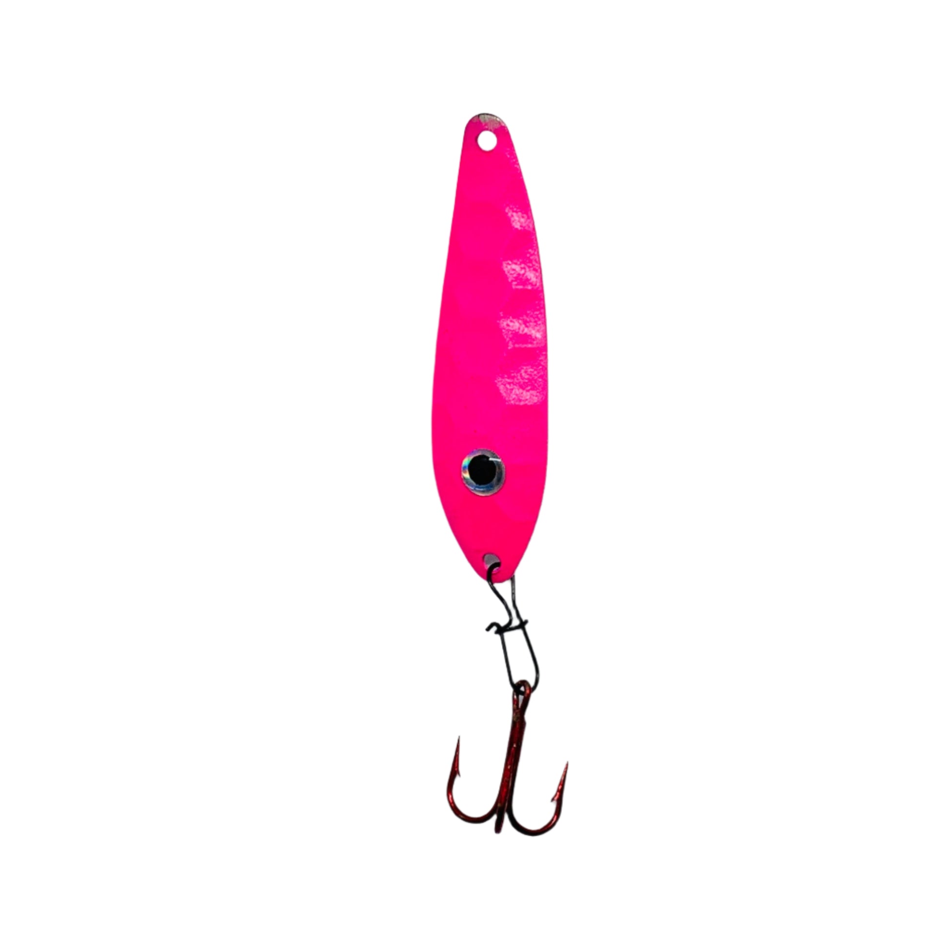 Pink Ratting Flutter Spoon with Eagle Claw hook and rattle