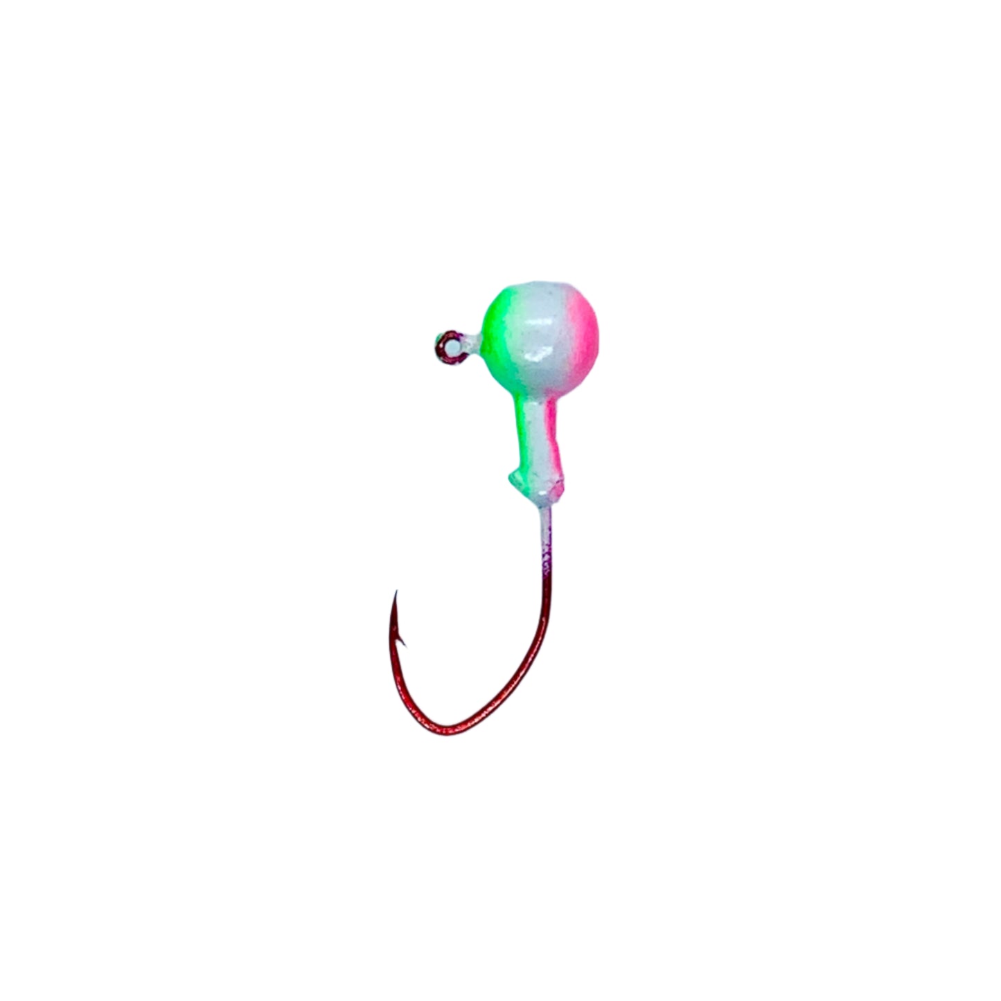 White Green and Pink Jig with Red Hook