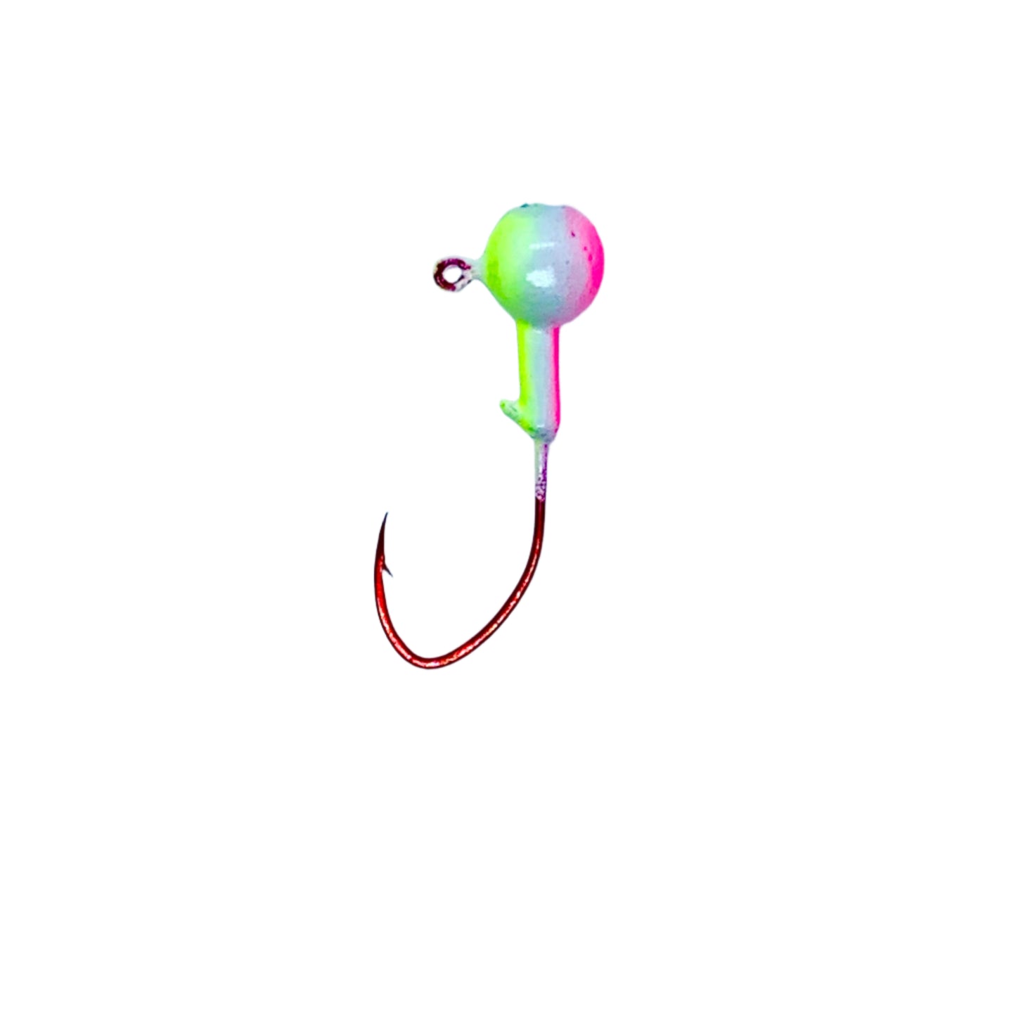 White Pink and Chartreuse Jig with Red Hook