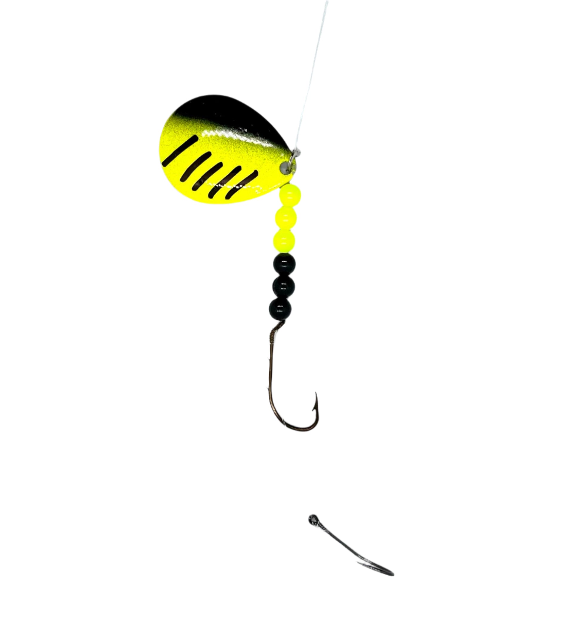 Chartreuse and Black Worm Harness with Colorado Blade