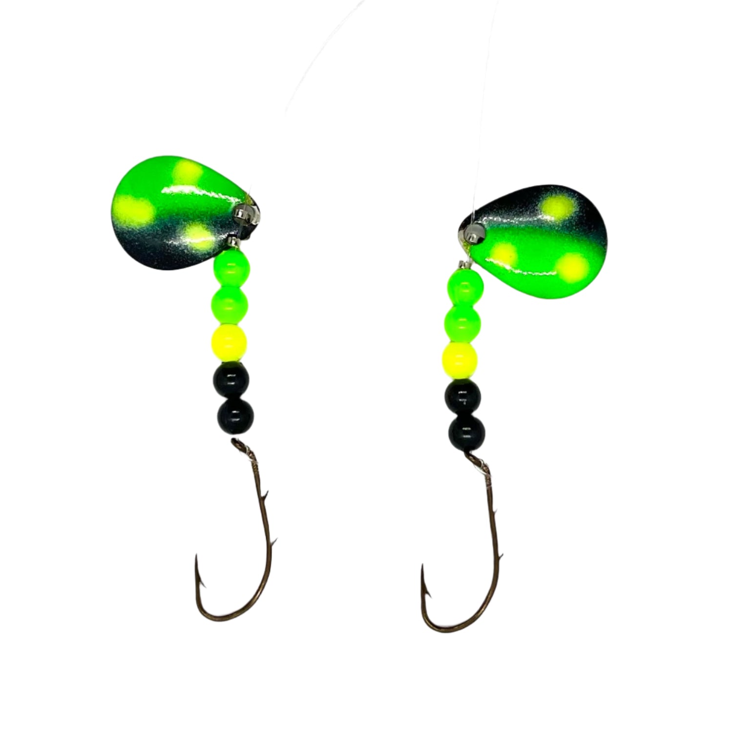 Black Green and Chartreuse Minnow Harness with Colorado Blades 