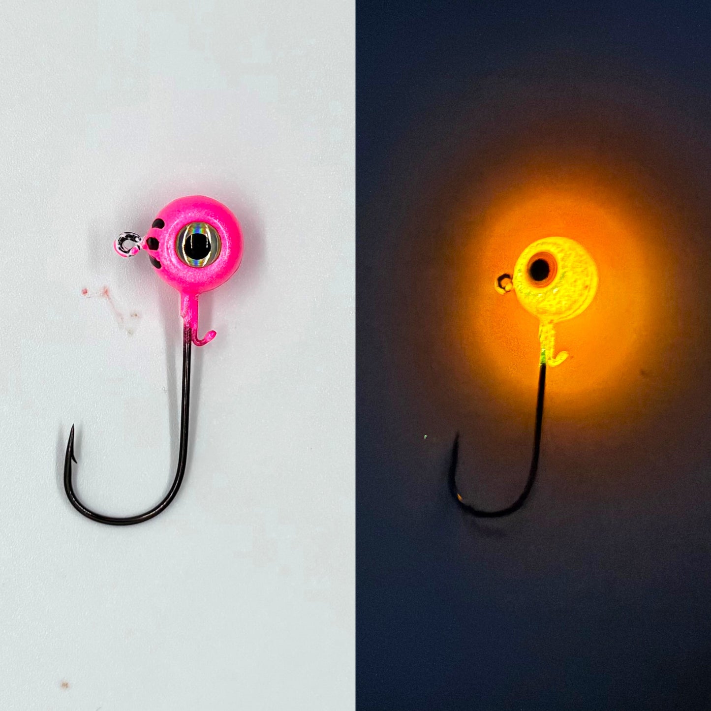Pink Glow Tournament Jig with Mustad Ultra Point Hook 