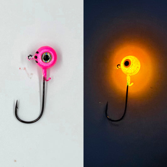 Pink Glow Tournament Jig with Mustad Ultra Point Hook 