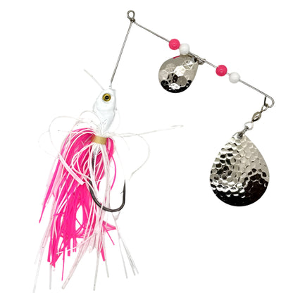 White and Pink Spinner Bait with Colorado Blades 