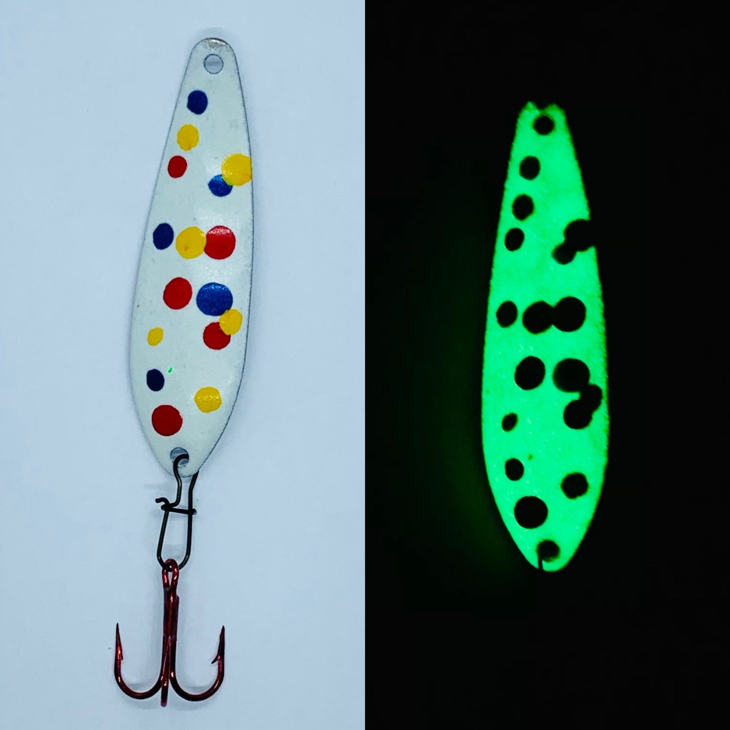 Wonderbread Glow Ratting Flutter Spoon with Eagle Claw hook and rattle 