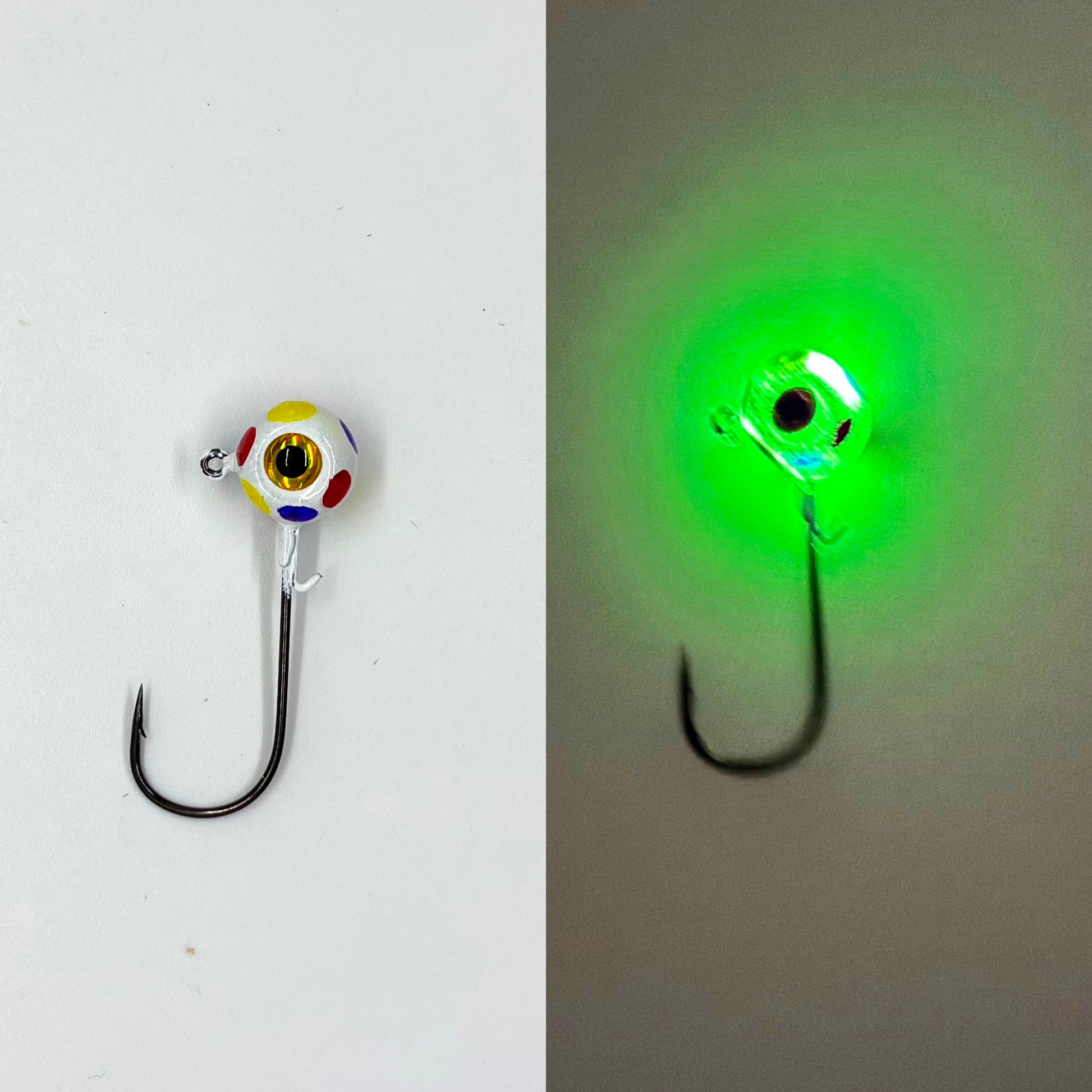 Wonderbread Glow Tournament Jig with Mustad Ultra Point Hook 