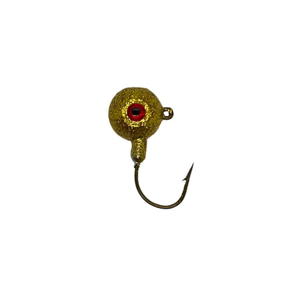 Disco Gold Short Shank Jig with Eagle Claw Hook and 3D eyes