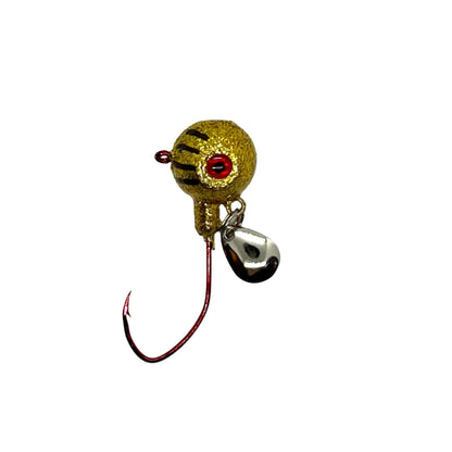 Disco Gold Underspin jig with 3D eyes