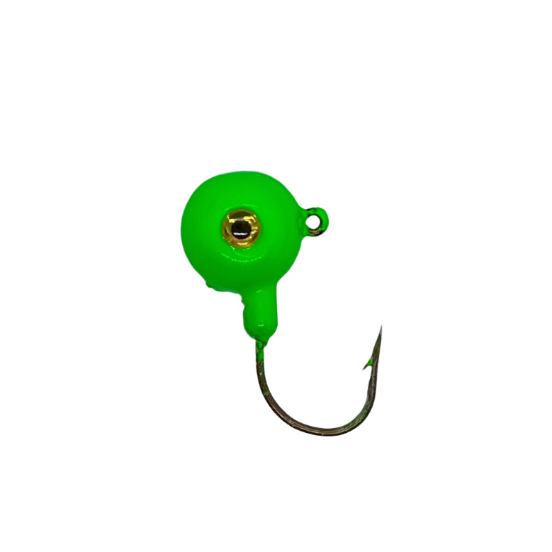 Green Short Shank Jig with Eagle Claw Hook and 3D eyes